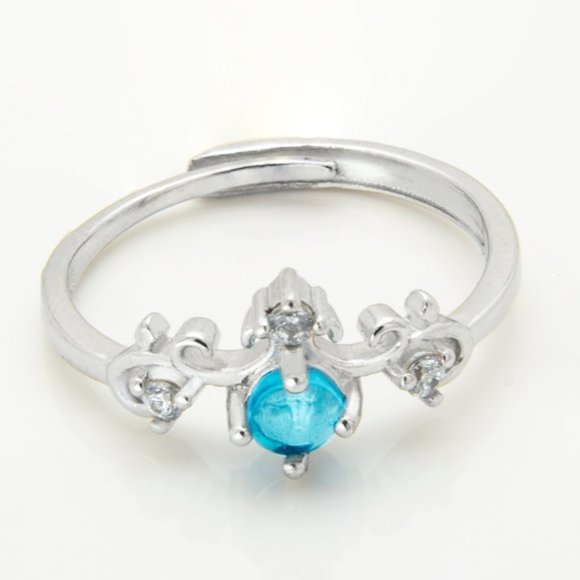 Adjustable Aquamarine Sterling Silver Ring - Picture 1 of 2